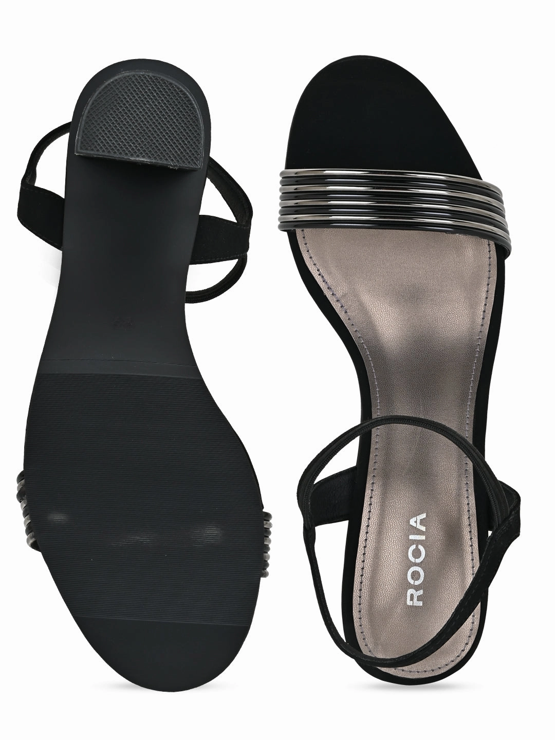Rocia By Regal Black Women Block Heel Sandals Bare Sandals