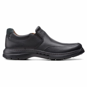 Clarks Un BrawleyStep Black Leather Shoe (Men's) Walking Without