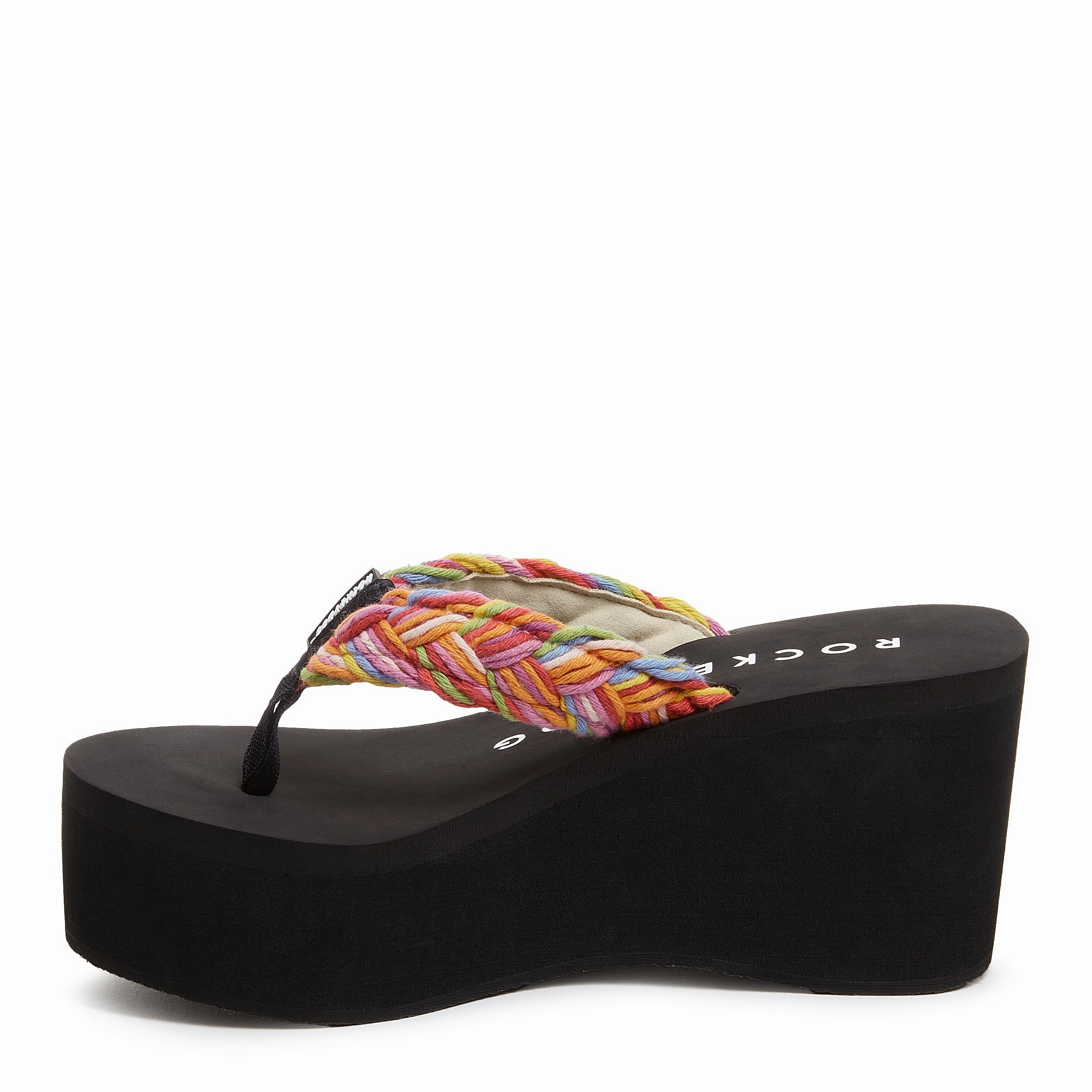 Maui Hook Flip Flops Crush Rainbow Braided Platform Flip-Flops