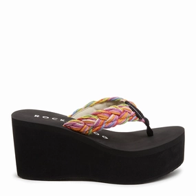 Paisley Flip Flops Crush Rainbow Braided Platform Flip-Flops