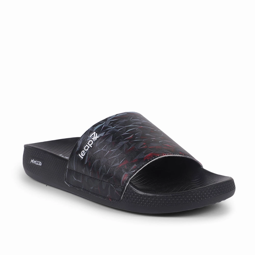 Leap7x By Liberty Men NITWALK-2 Black Casual Slides Lounge Sandals