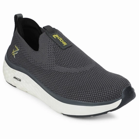 Leap7x Dark Grey Sports Non Lacing Walking Shoes For Men NITRUN-2 By Liberty Recommended Shoes For Walking