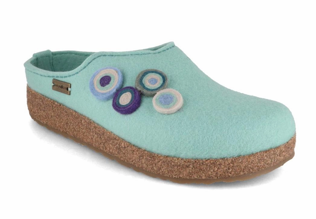 Boston Clogs Shoes HAFLINGER Women Felt Clogs 'Grizzly Kanon', peppermint
