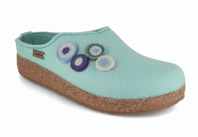 HAFLINGER Women Felt Clogs 'Grizzly Kanon', peppermint Makalu Clogs