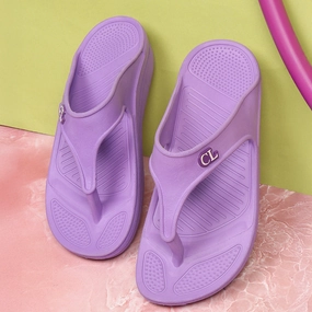 Women Fuchsia Comfortable Wedge Flip Flops Dream Pairs Flip Flops