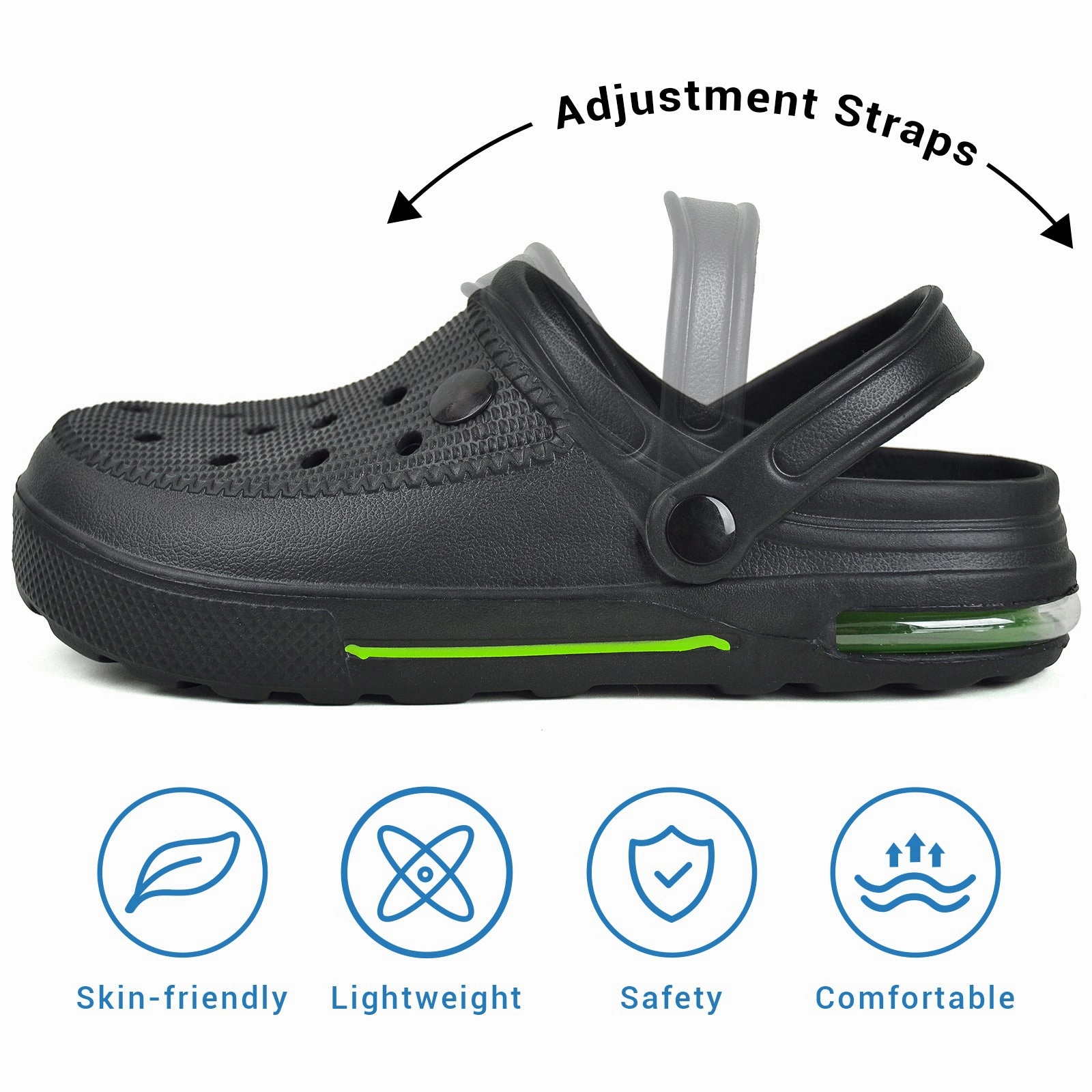 VONMAY Men's Water Clogs Lightweight Non Slip Summer Sandals Durable House Beach Slippers Platform Walking