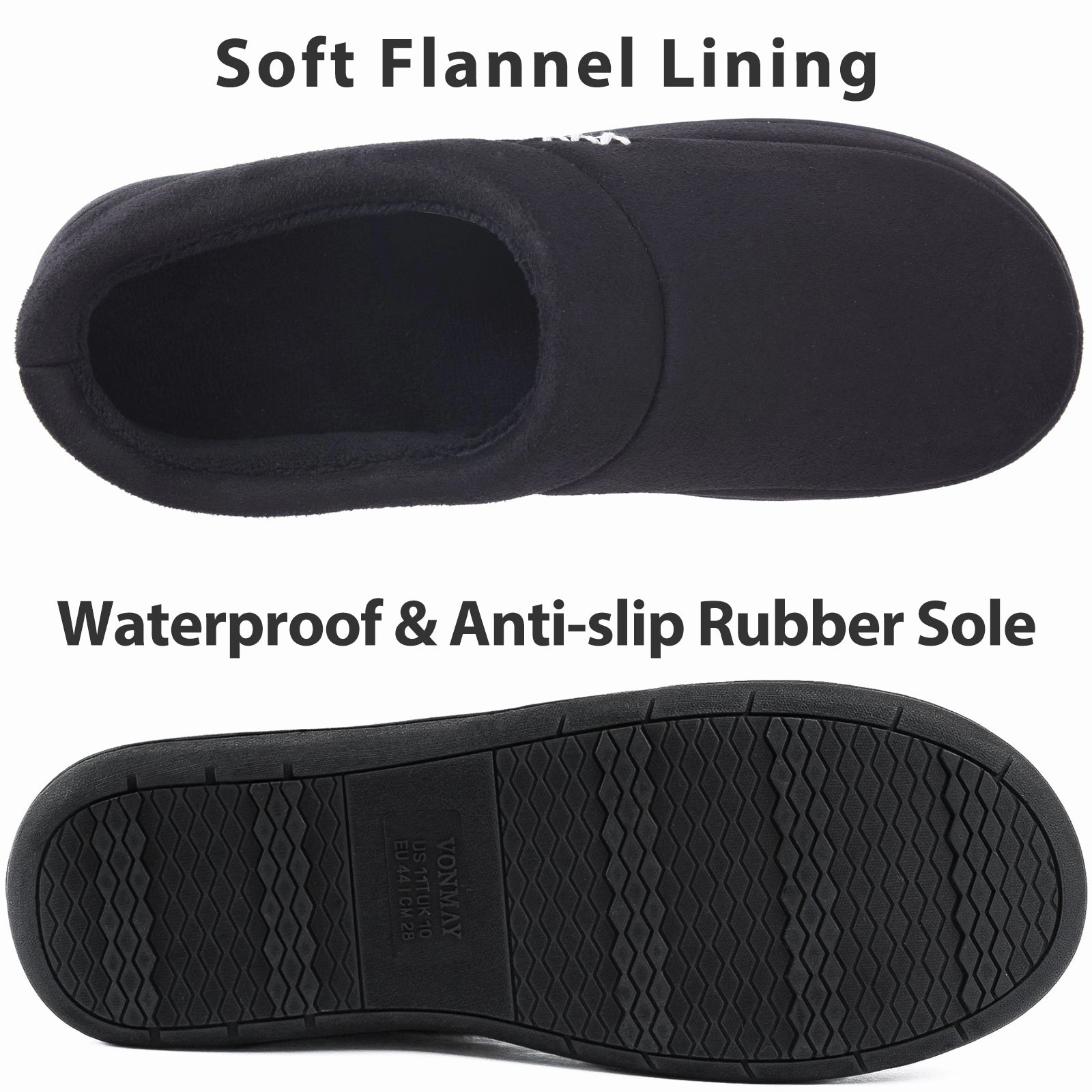 Good Walking Shoes For Plantar Fasciitis VONMAY Men's Slippers Cozy House Shoes Memory Foam Slip On Clog  Garden Shoes