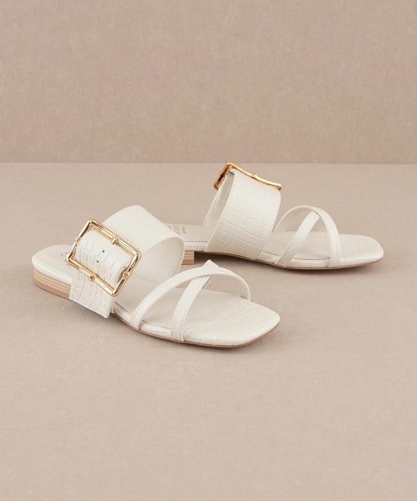 Sandals Closeout Vacation Buckle Slide Flat Sandal