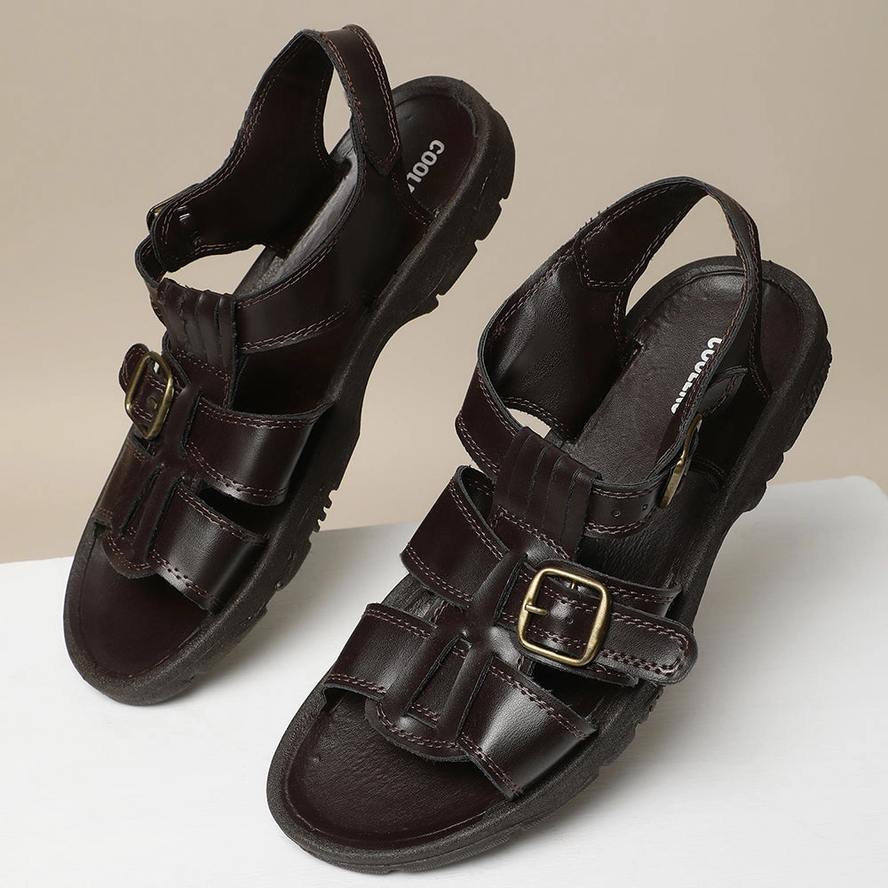 Camera Platform Sandals Coolers Casual (Brown) Sandals For Men SEMSON-N By Liberty