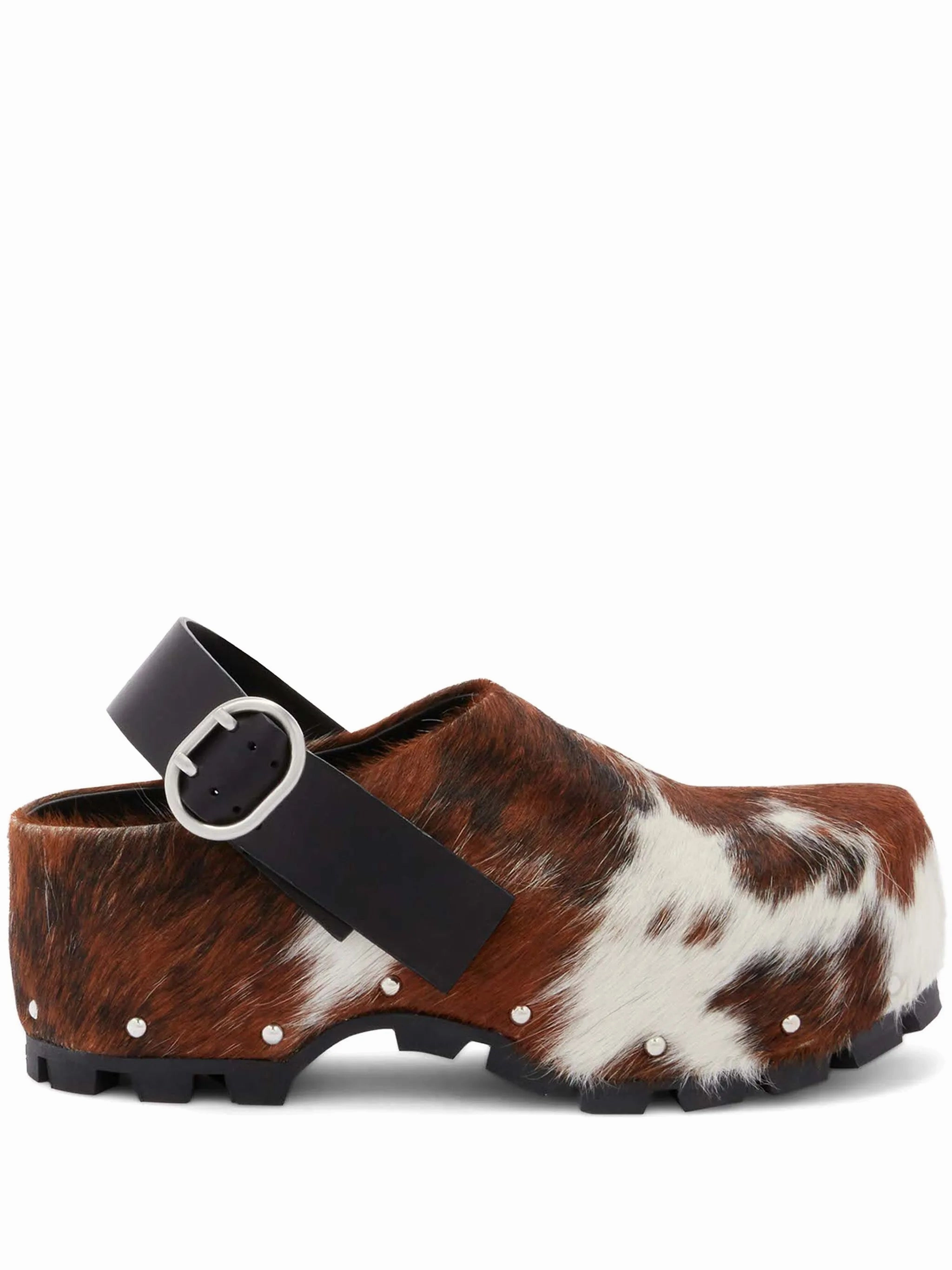cow-print calf-hair clogs Cord Clogs