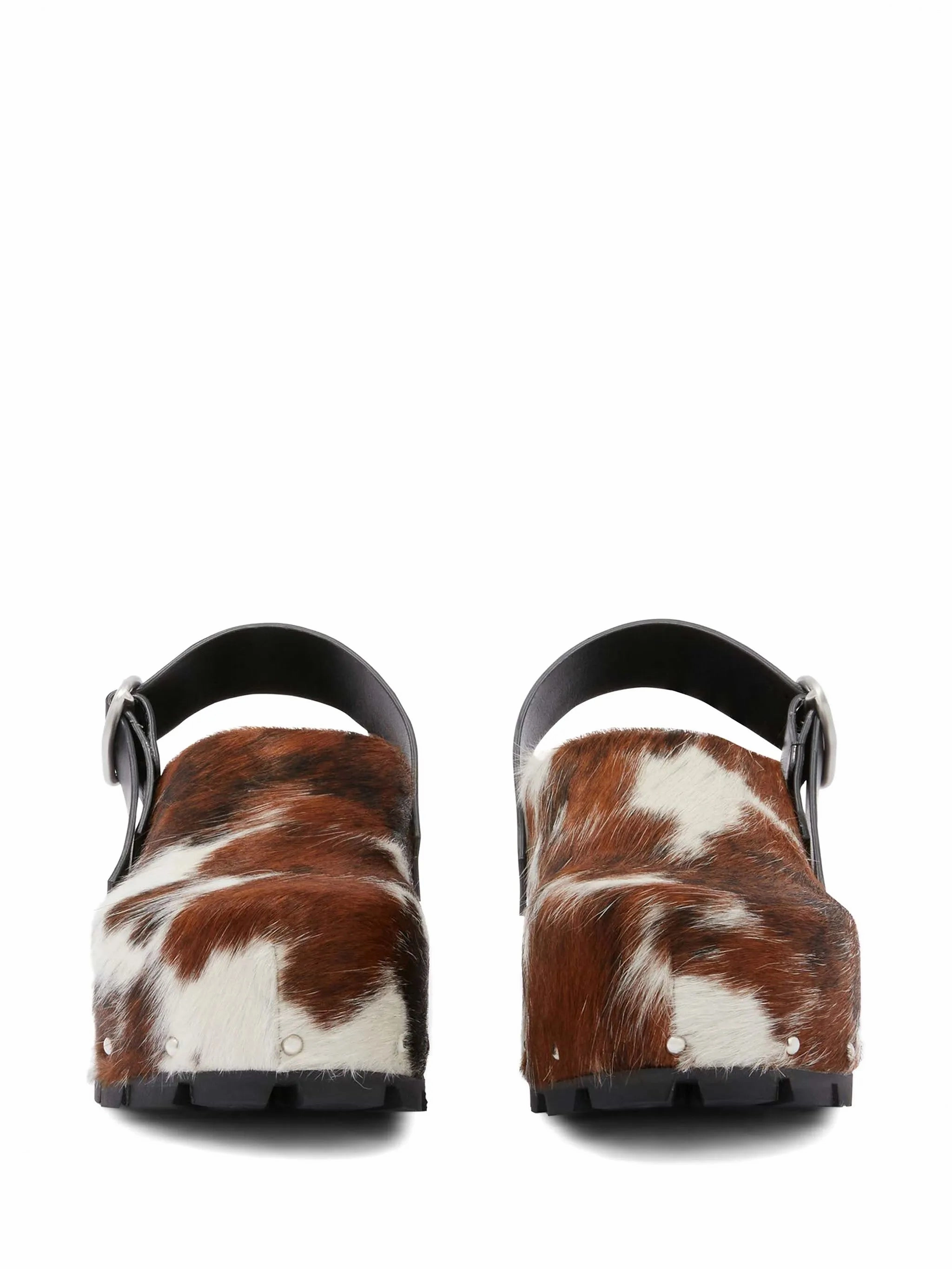 Clogs Outfits Women cow-print calf-hair clogs