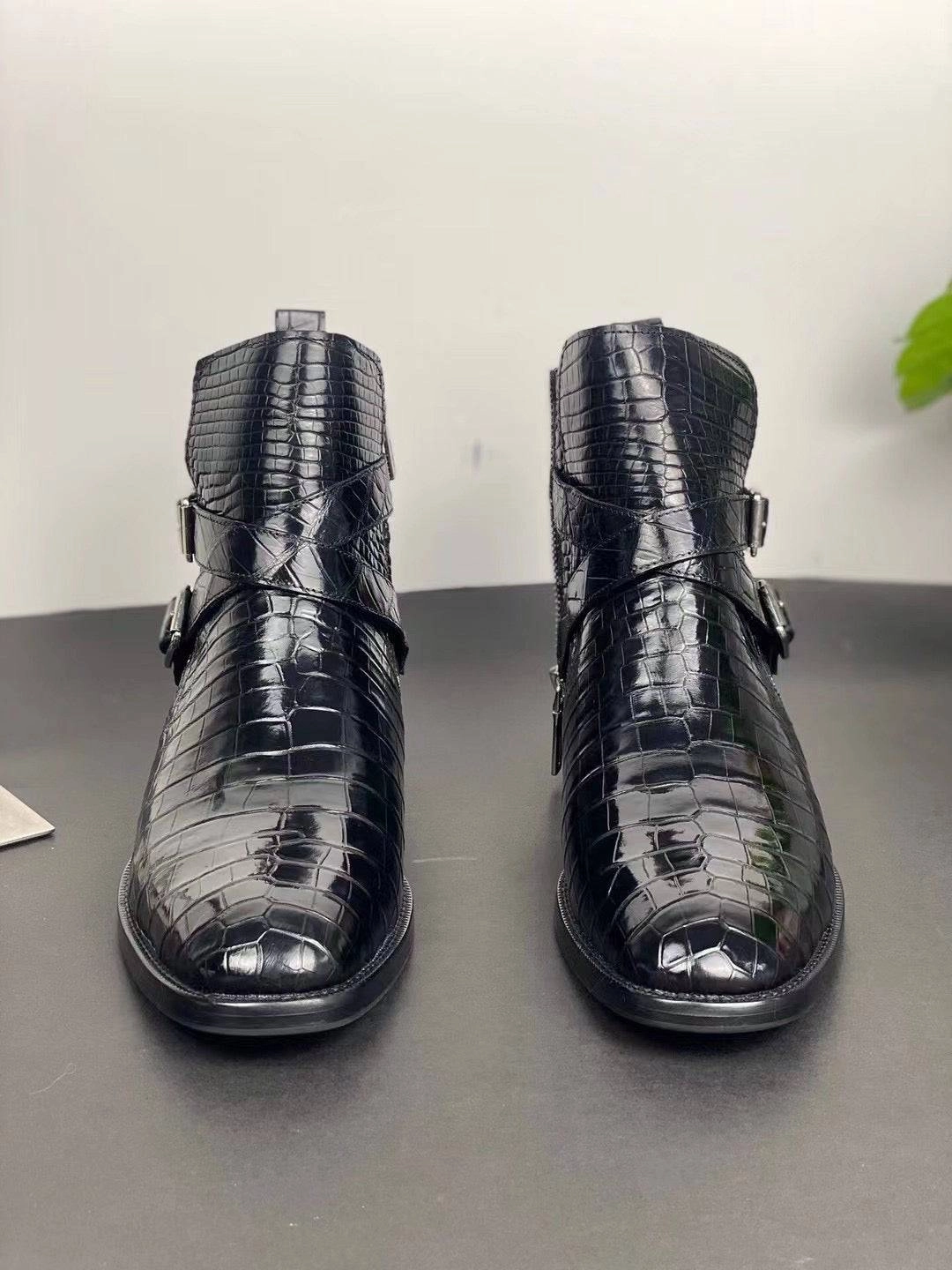 Crocodile Shoes Men's Crocodile Leather Lace-Up Boots Best Upland Hunting Boots