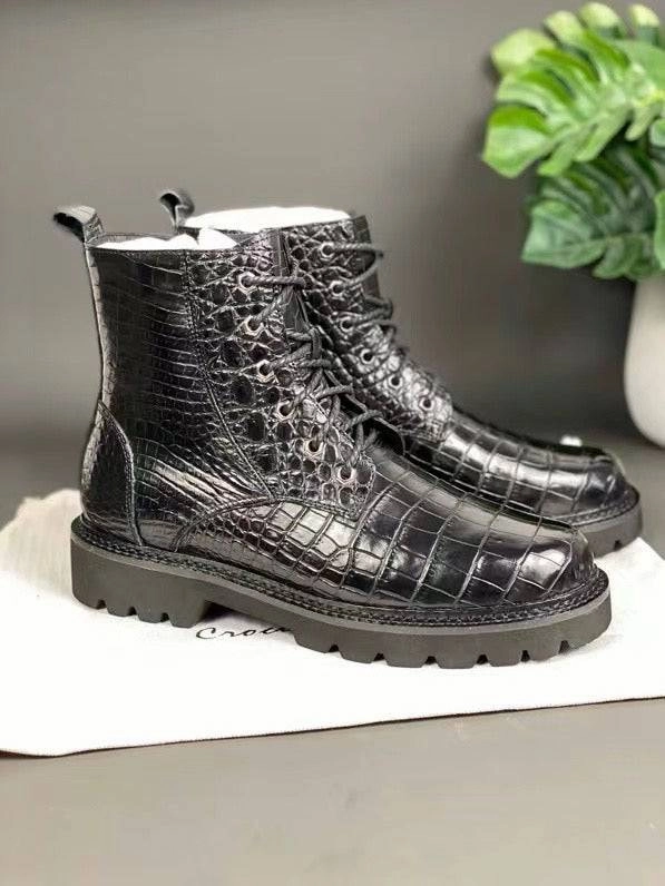 Crocodile Shoes Unisex Crocodile Leather Martin boots Couple Shoes Humpty Dumpty Puss In Boots