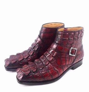 Winter Snow Boots Sale Crocodile Shoes Vintage Crocodile Bone Leather Short Booties Ankle Boots Winter Men's Martin Boots Shoes