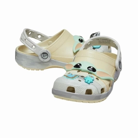 Crocs Classic Grogu 209494-2Y2 Clogs Kids Bone White Slip On Comfort Shoes FD633 Fashion