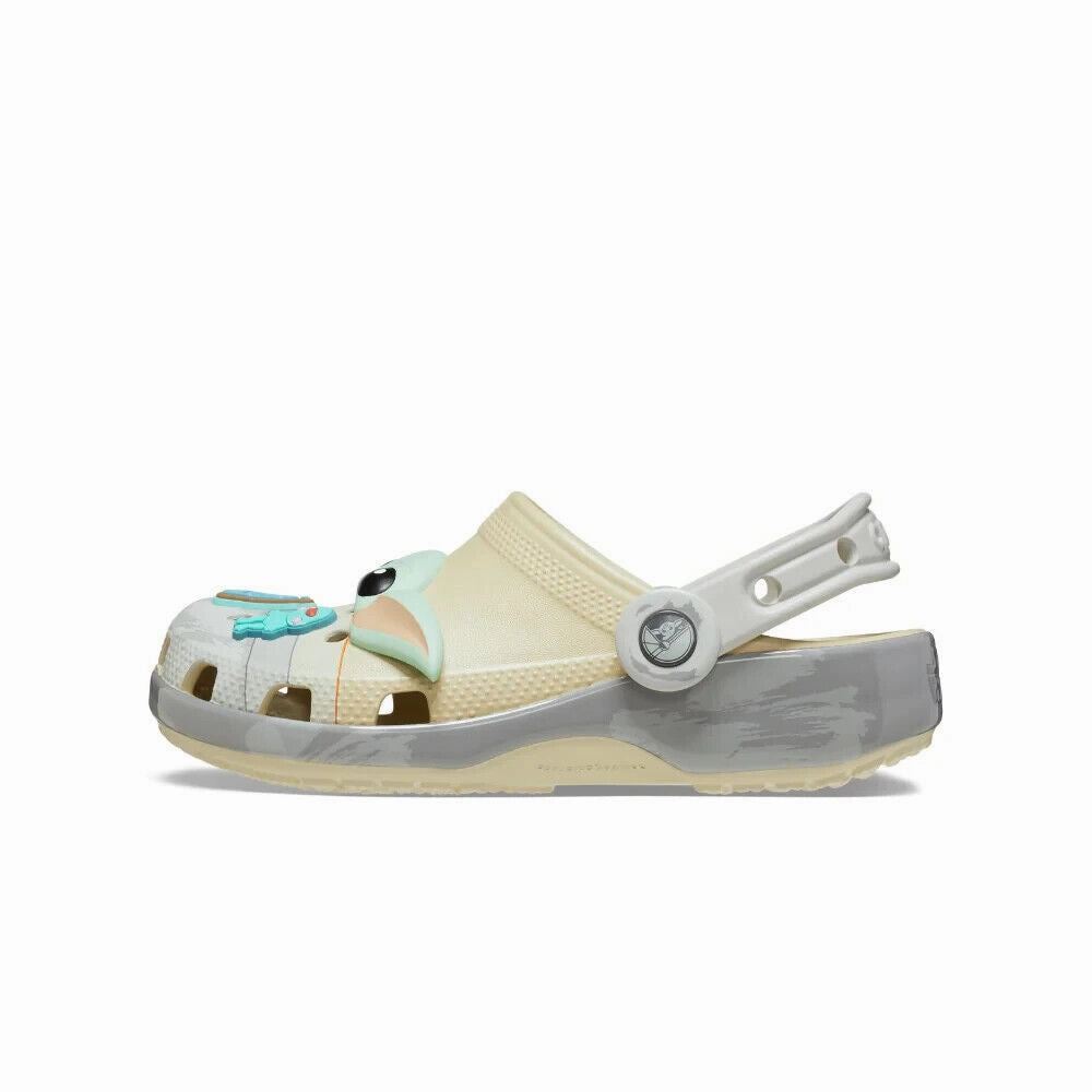 Crocs Classic Grogu 209494-2Y2 Clogs Kids Bone White Slip On Comfort Shoes FD633 Calzuro Clogs