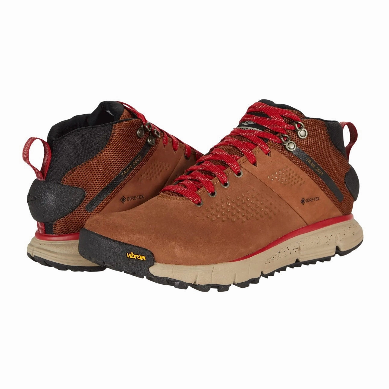 Danner Mens 4" Trail 2650 Mid GTX Hiking Shoes US 7 D EU 40 Brown Red WP NIB Hiking Shoes For Trails