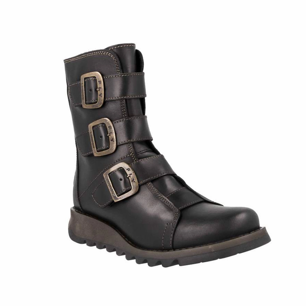 Fly London Scop110Fly Leather Women's Zip Up Biker Boots Gidigio Ankle Boots