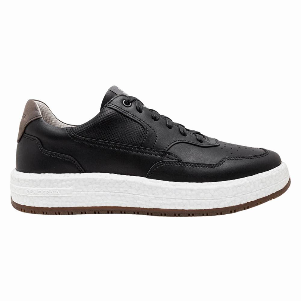 Democrata Drake Tie Black Leather Sneaker (Men's) Vs Running
