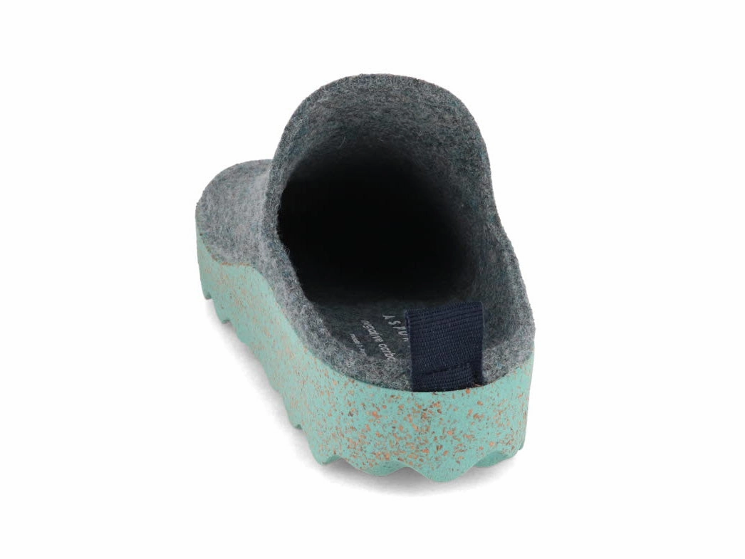 Classic Mary Jane Clogs ASPORTUGUESAS Women Felt Clogs 'Come', gray blue