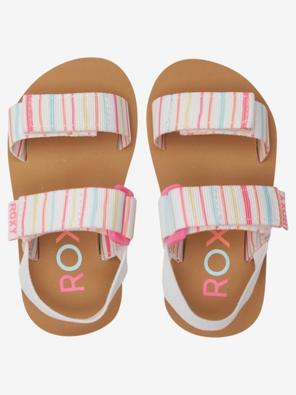 Roxy Girls Cage Sandals Toddler - White/Multi Split Toe Flip Flops