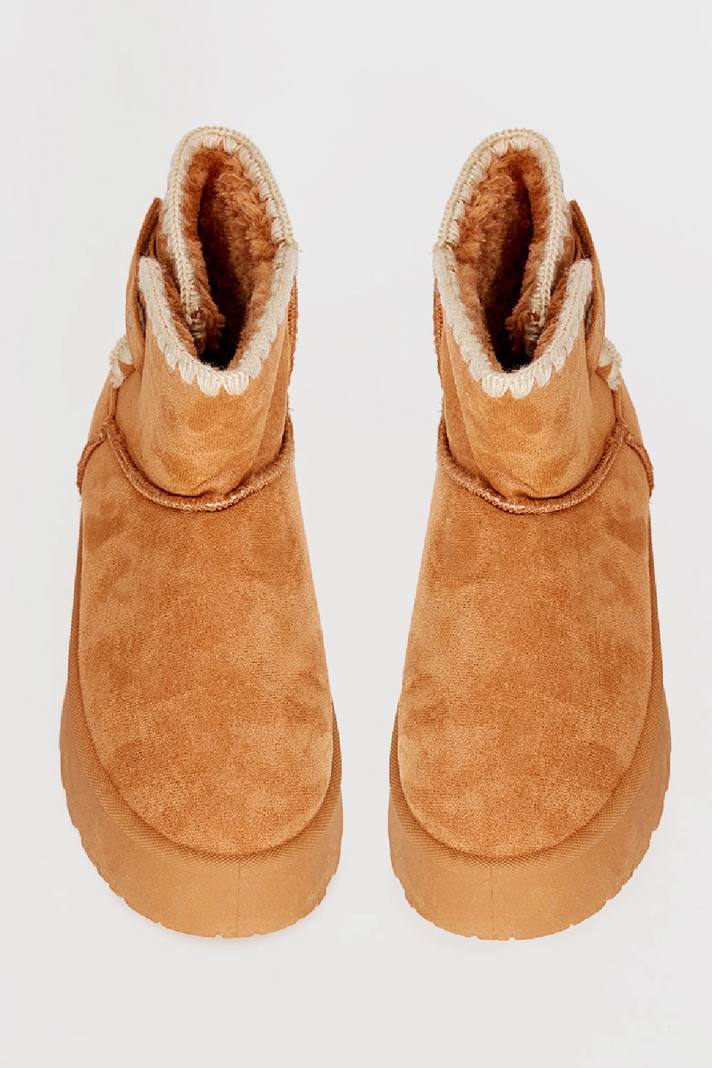 CAMEL THICK SOLED SLIP ON FUR LINED ANKLE BOOTS Dr Boots Sale