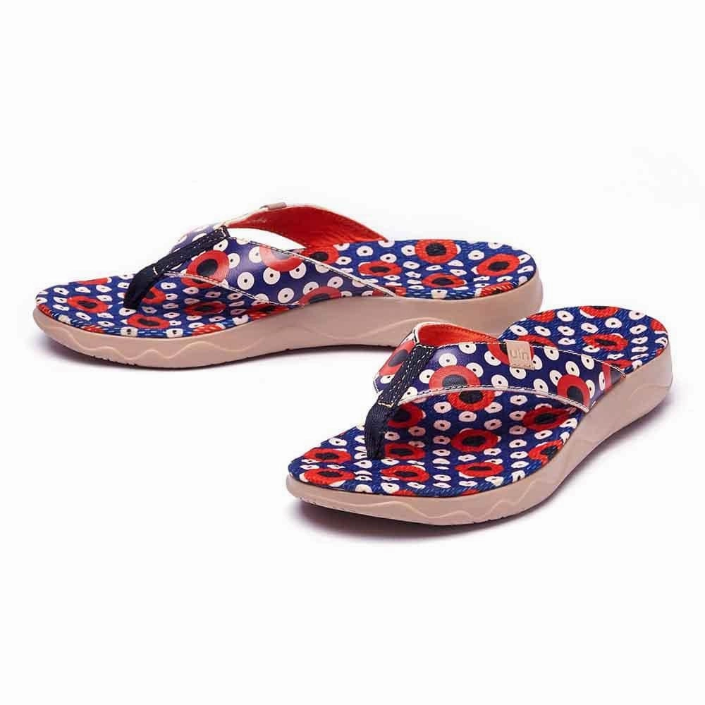 Watercolor Flip Flops Dots Women Majorca Flip Flops
