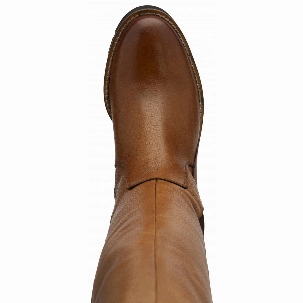 Knee High Non Slip Boots Lotus ULB483LT Wrenley Ladies Tan Leather & Textile Side Zip Knee High Boots