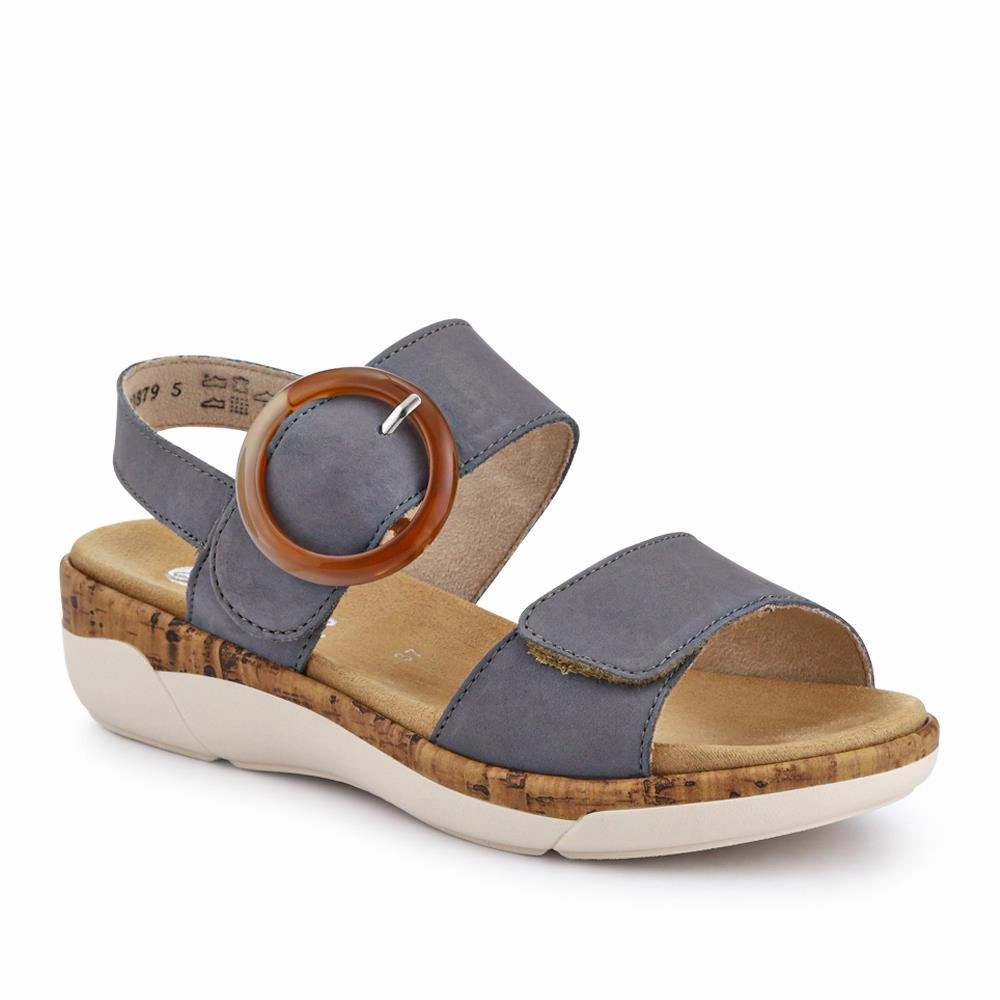 Dual Fit Slingback Sandals - DRS33503 / 319 686 - Denim Comfortable Sandals With Arch Support