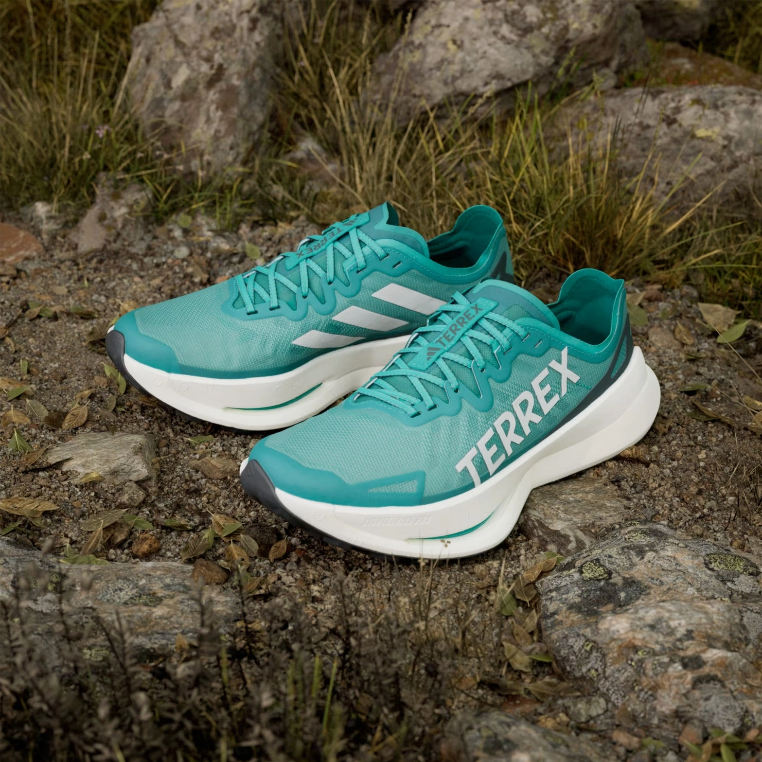 Trail Running Race Shoes Men's Terrex Agravic Speed Speed Ultra Trail Running Shoes Pure Teal / Grey One / Aurora Ivy