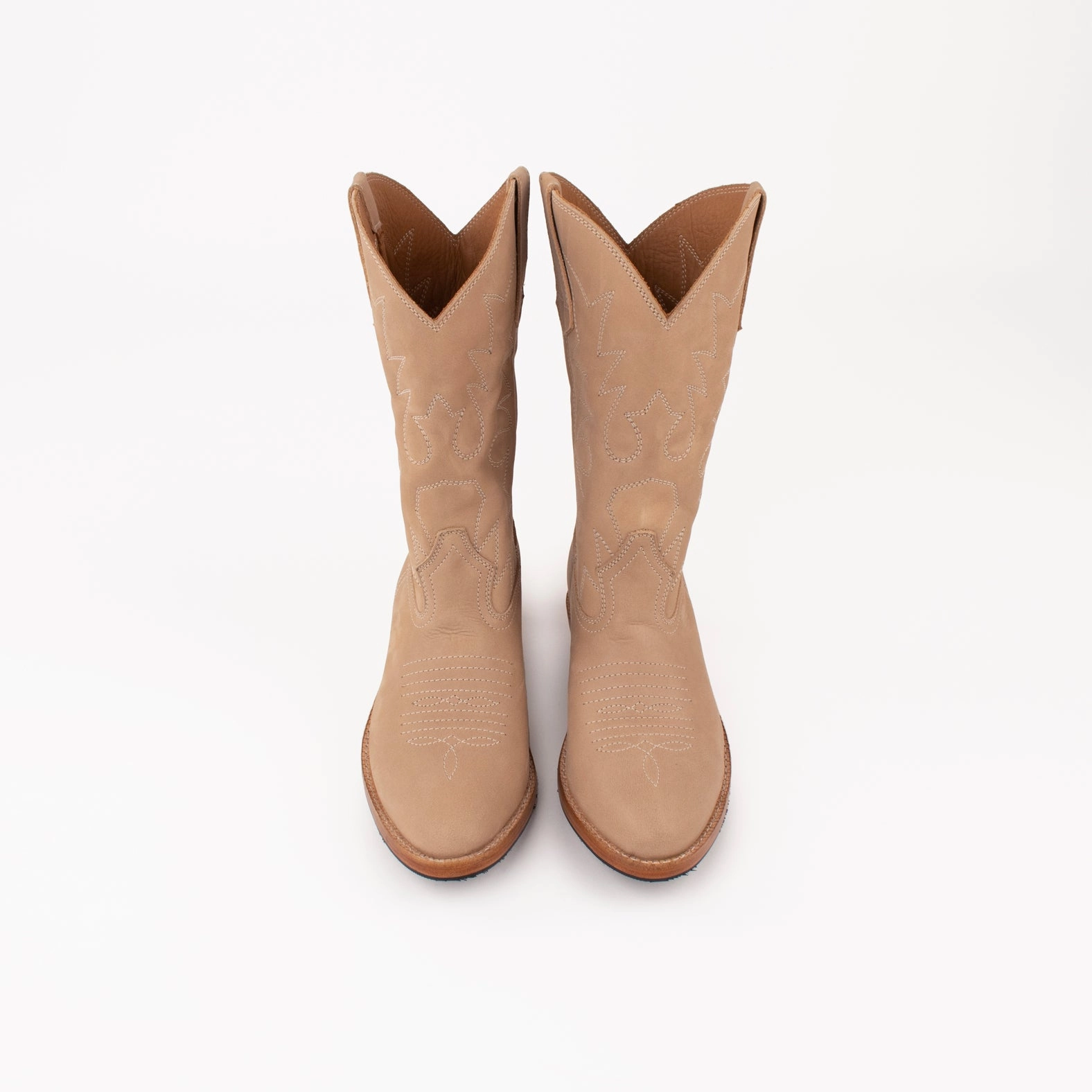 Farm Work Boots MK22891 - Etta Western Boots Sand [Women's Leather Boots]