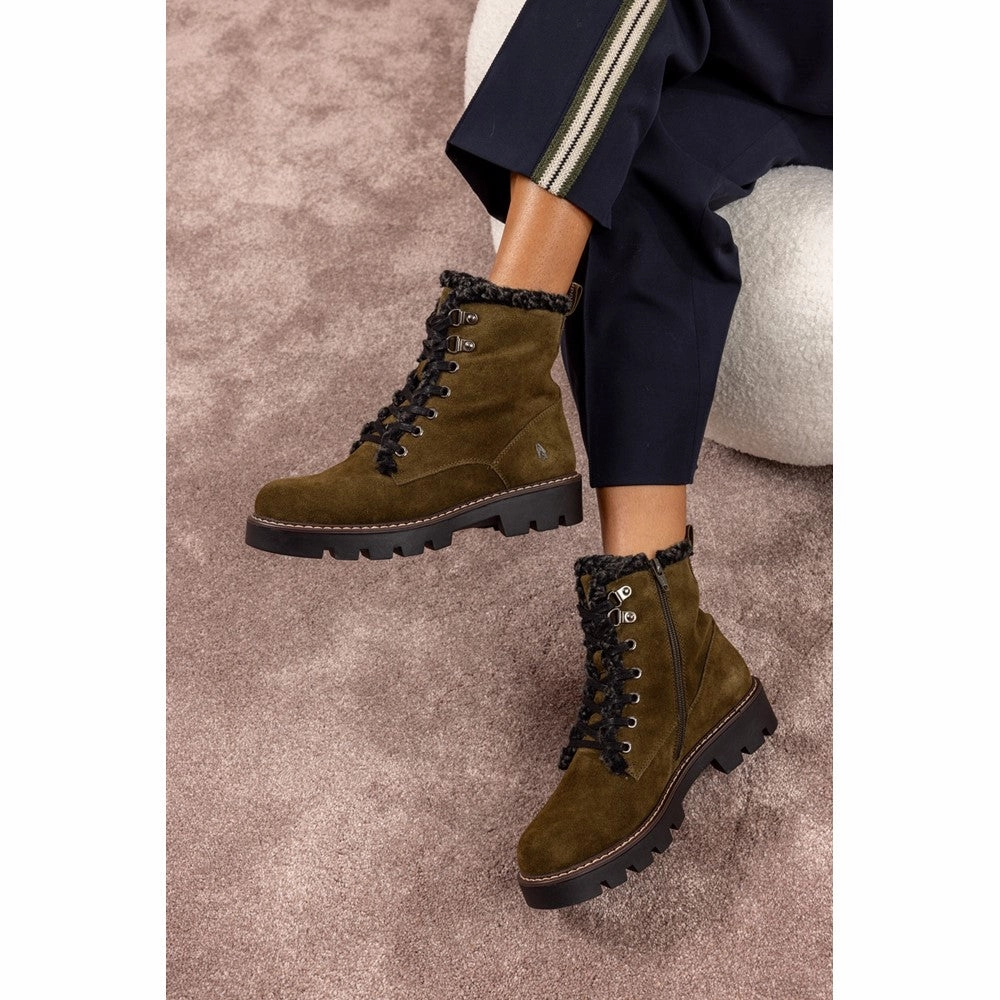 Khaki Aurelia Ankle Boots Back Lace Ankle Boots