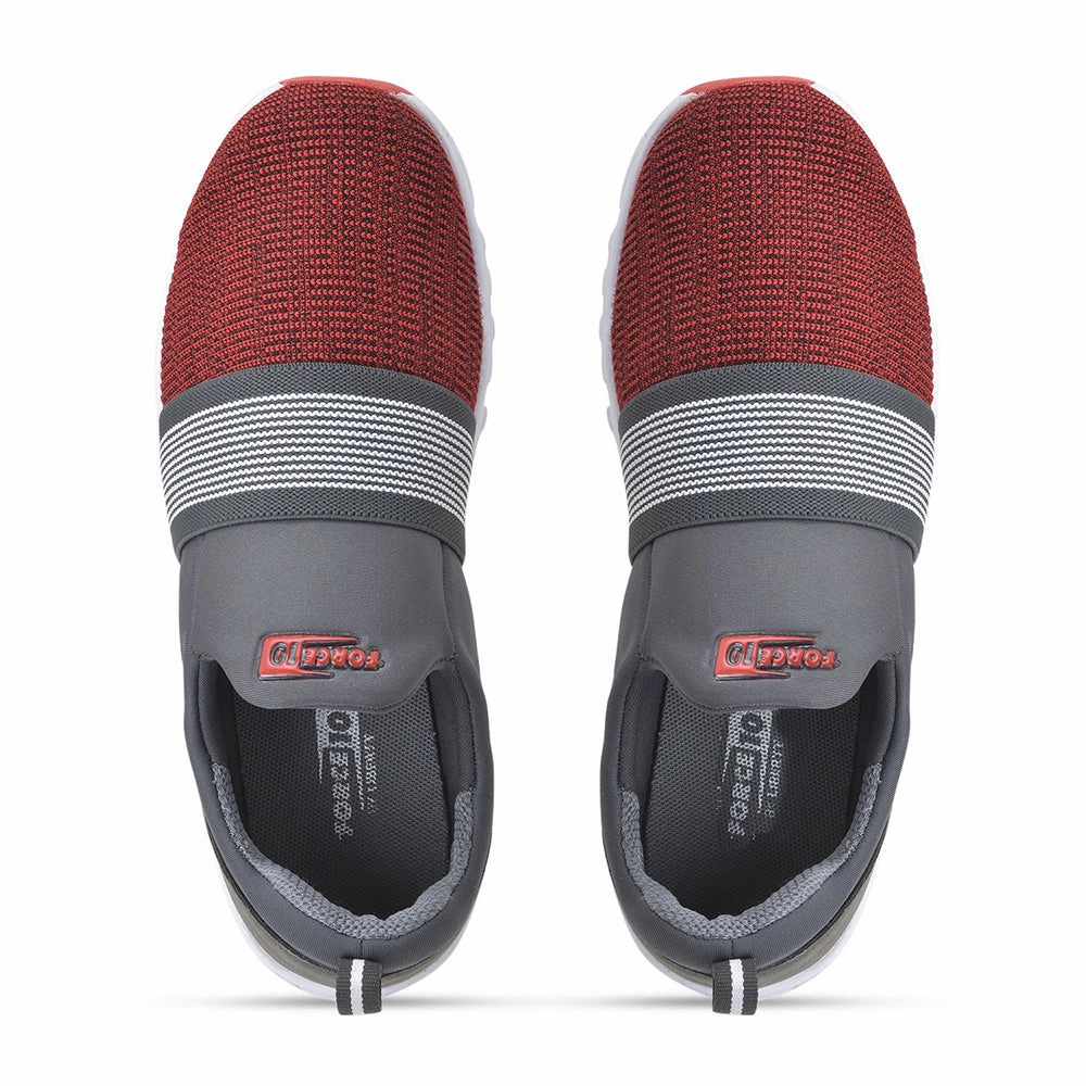 Force 10 Sports Red Slip-on Walking Shoes For Men FLEXPRO-15 By Liberty Good Walking Hiking Shoes