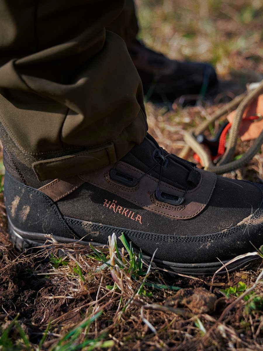 HARKILA Atammik GTX Boots - U-turn Wire Lacing System - Mens - Dark Brown Resole Hiking Boots With Vibram