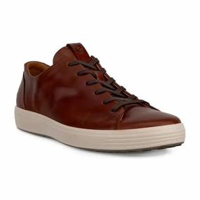 Ecco Soft 7 Plain Lace Cognac Sneaker (Men's) Best All Day Walking