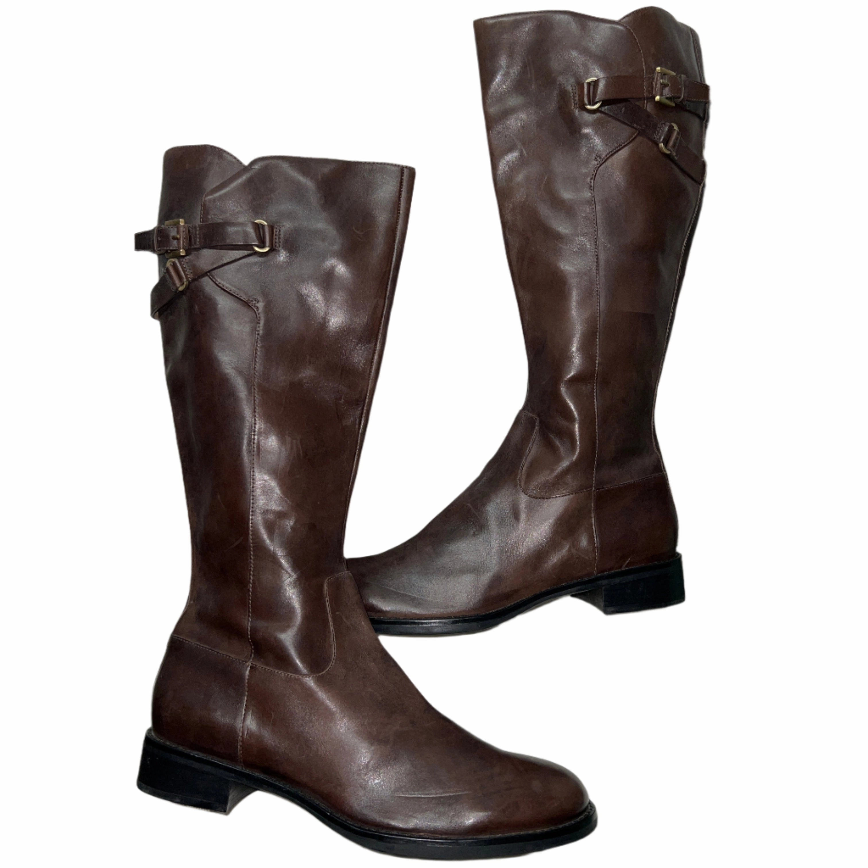 ECCO Women's Hobart Tall Strap Boot  42EU - Brown Leather Astm F2413-18 Boots