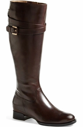 ECCO Women's "Sullivan" Tall Strap Boot -Black Leather- Trail Boots