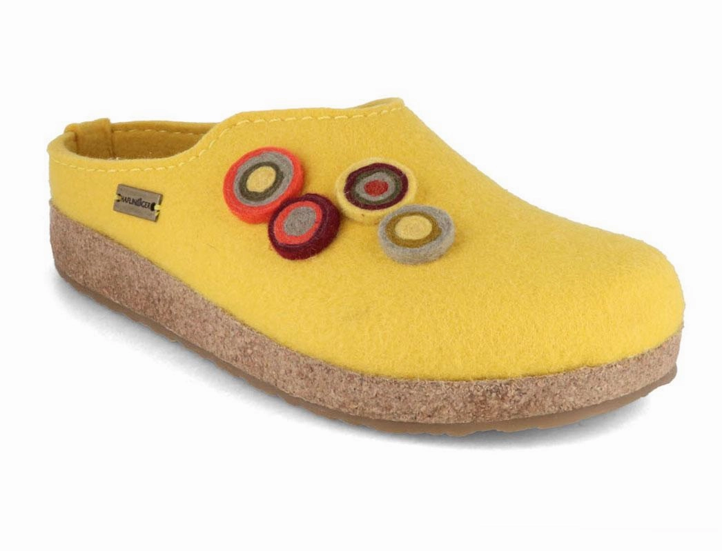 Hulk Clogs HAFLINGER Women Felt Clogs 'Grizzly Kanon', yellow