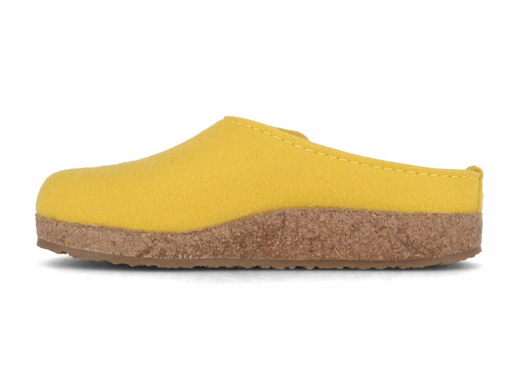 HAFLINGER Women Felt Clogs 'Grizzly Kanon', yellow Giesswein Clogs