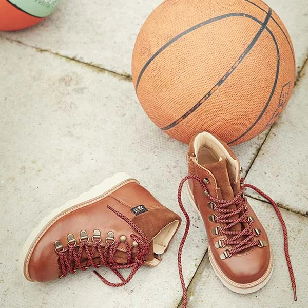 Timberland Rock Rimmon Waterproof Hiking Boots Eddie Ankle-High Hiking Kids Boot Chestnut Brown Leather