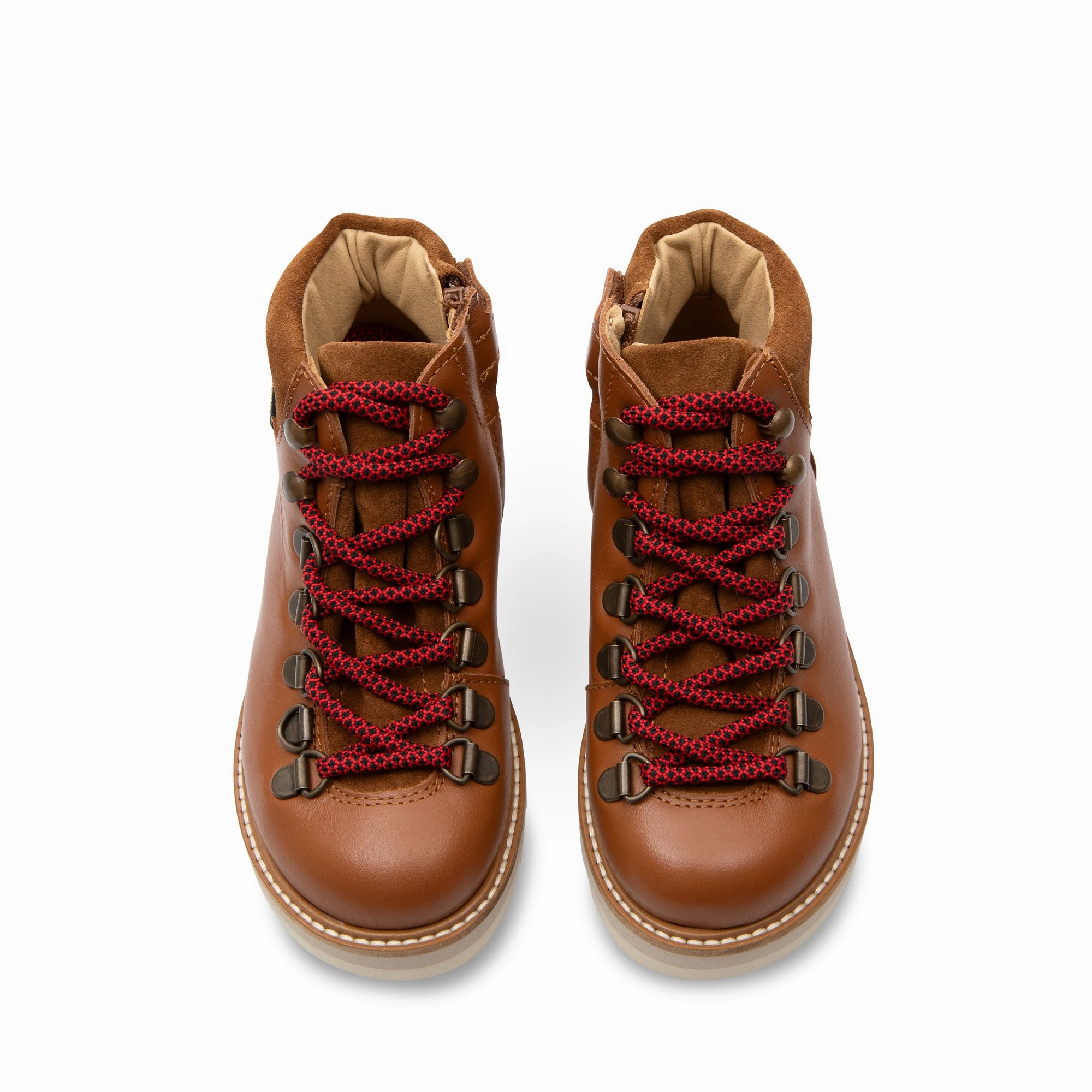 Knee High Lace Up Hiking Boots Eddie Ankle-High Hiking Kids Boot Chestnut Brown Leather