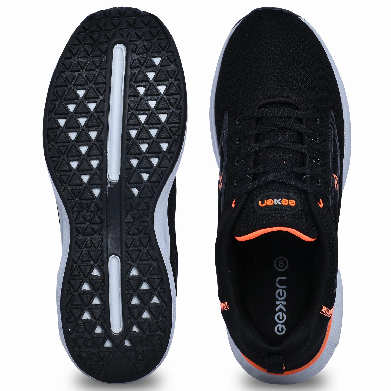 Best Shoes For Nyc Walking Eeken KESHGIA105 Black And Orange Lightweight Anti-Skid Walking Shoes For Men