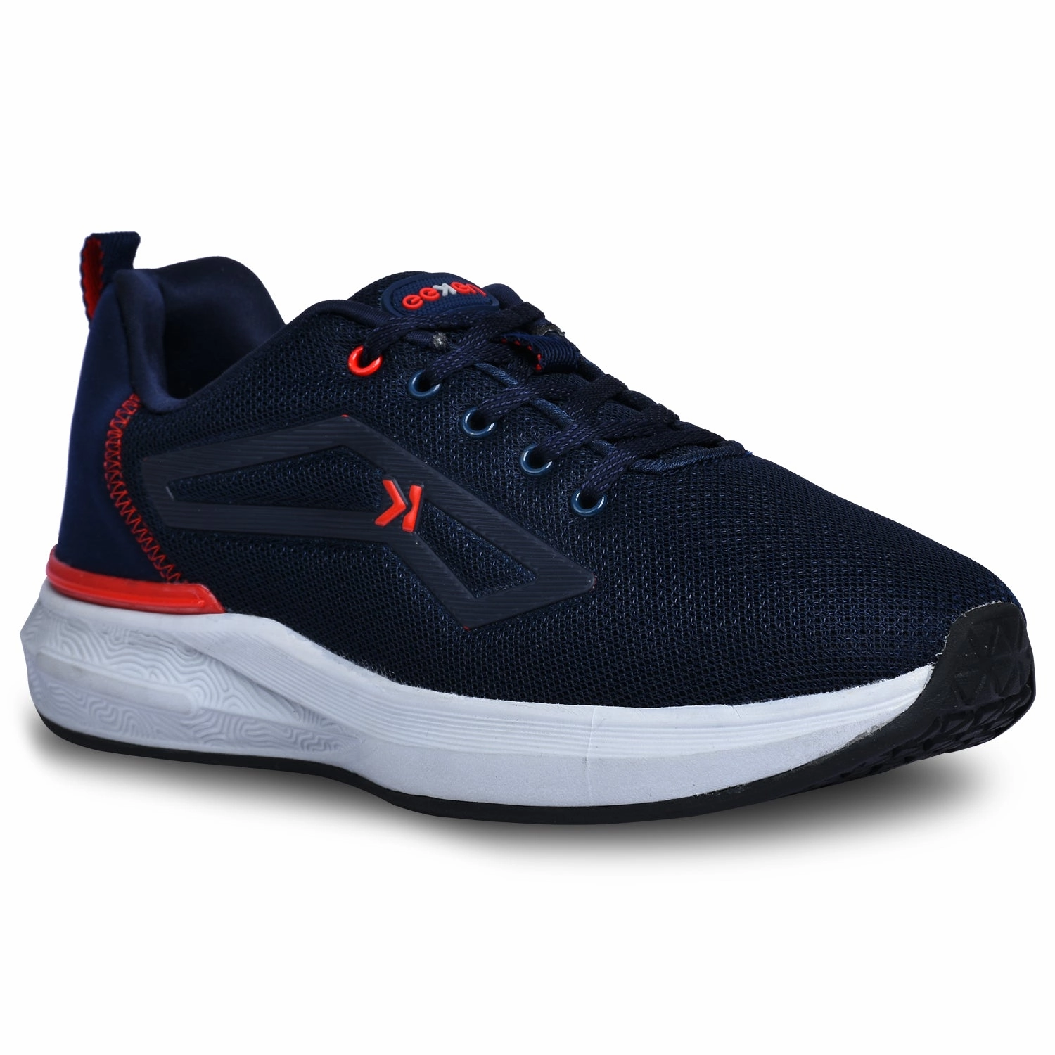 Good Walking Running Shoes Eeken KESHGIA105 Navy Blue And Red Lightweight Anti-Skid Walking Shoes For Men