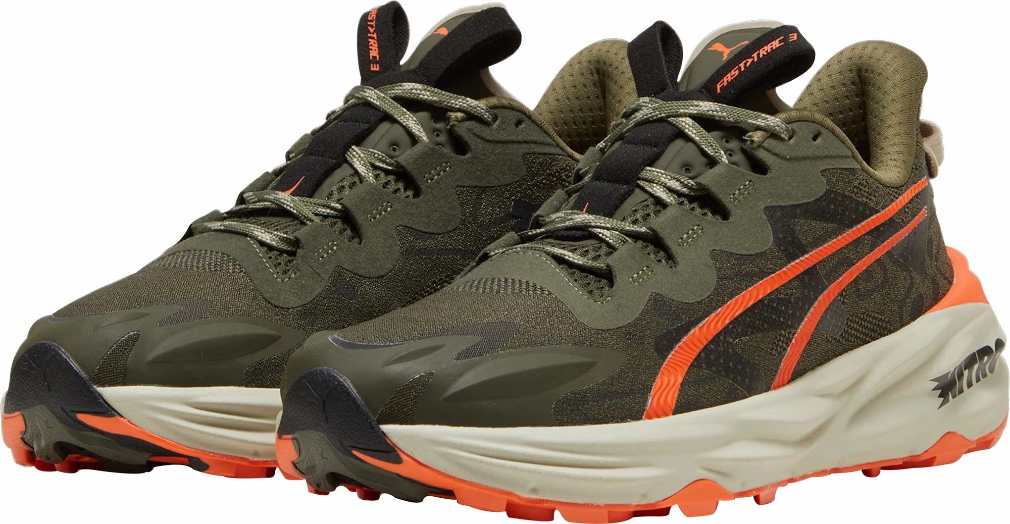 Puma Fast-Trac Nitro 3 Mens Trail Running Shoes - Green Carbon Trail Shoes