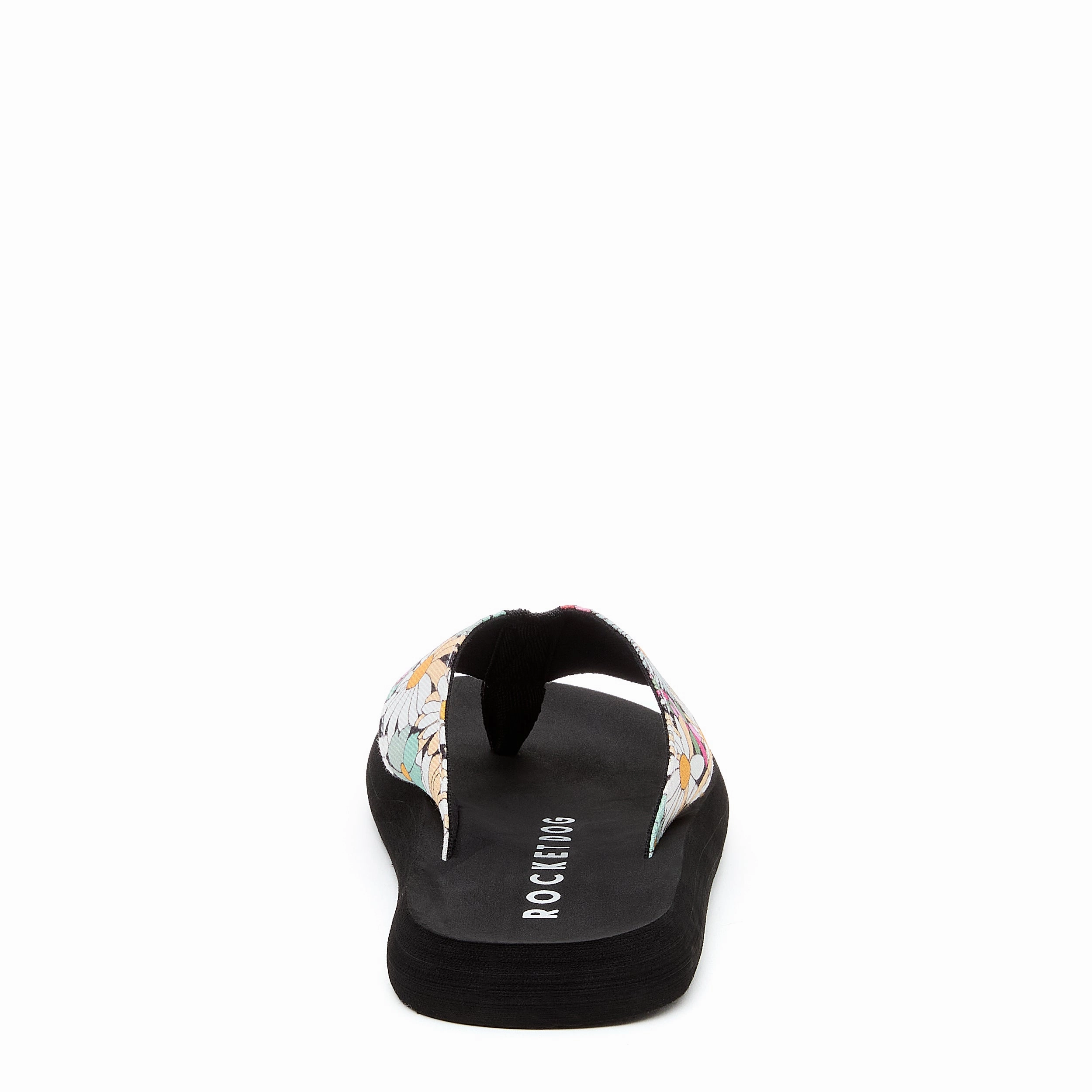 Adios Black Floral Flip-Flops Wave Flip Flops