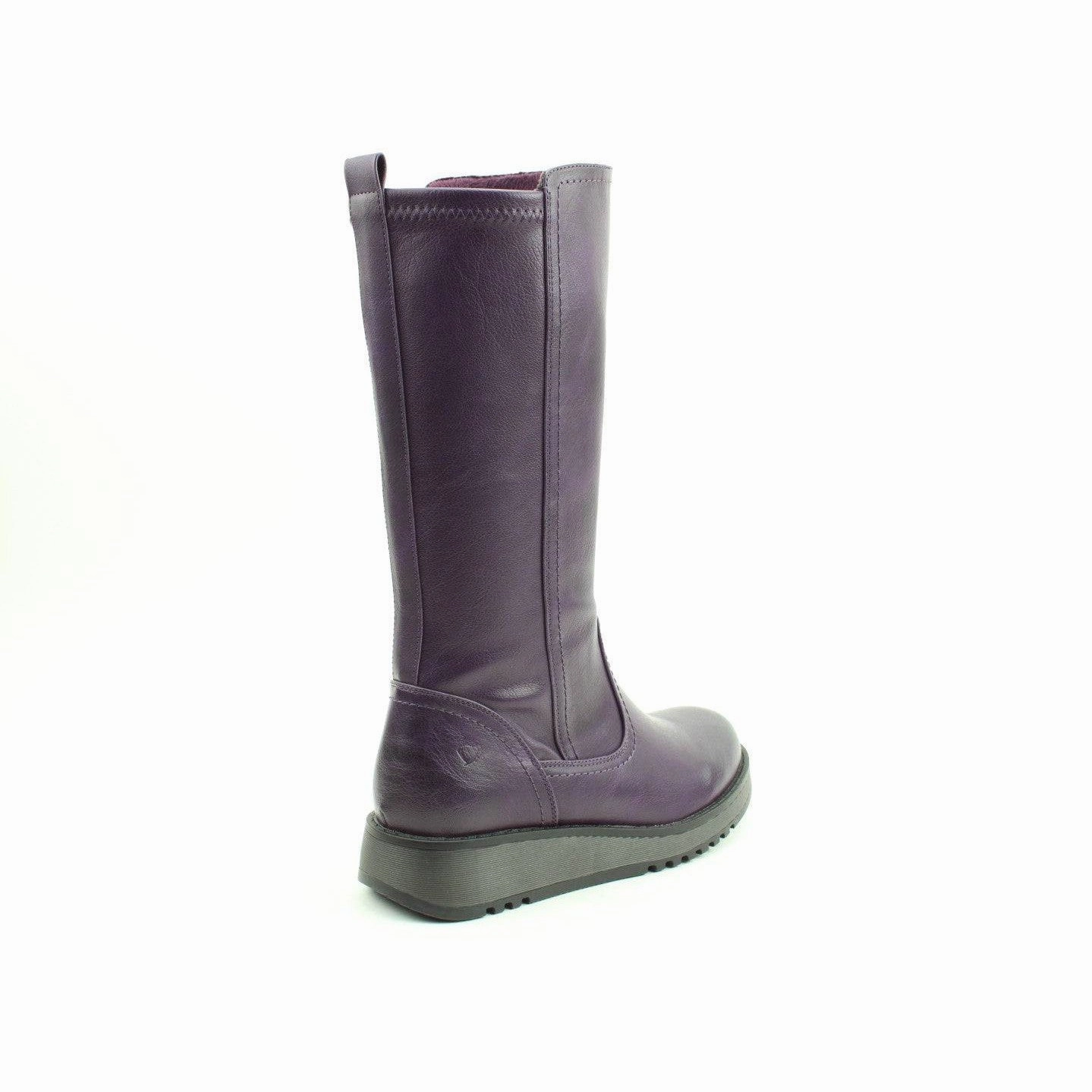 Comfortable.knee High Boots Heavenly Feet Luna Ladies Purple Vegan Side Zip Knee High Boots