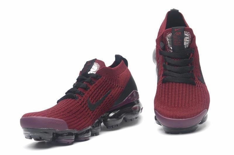 Soccer Indoor Shoes Nike Nike Air Vapormax Flyknit 3 Bordeaux Black Shoes Sneakers Men Sale Size US 7, 8, 8.5, 9, 10, 11