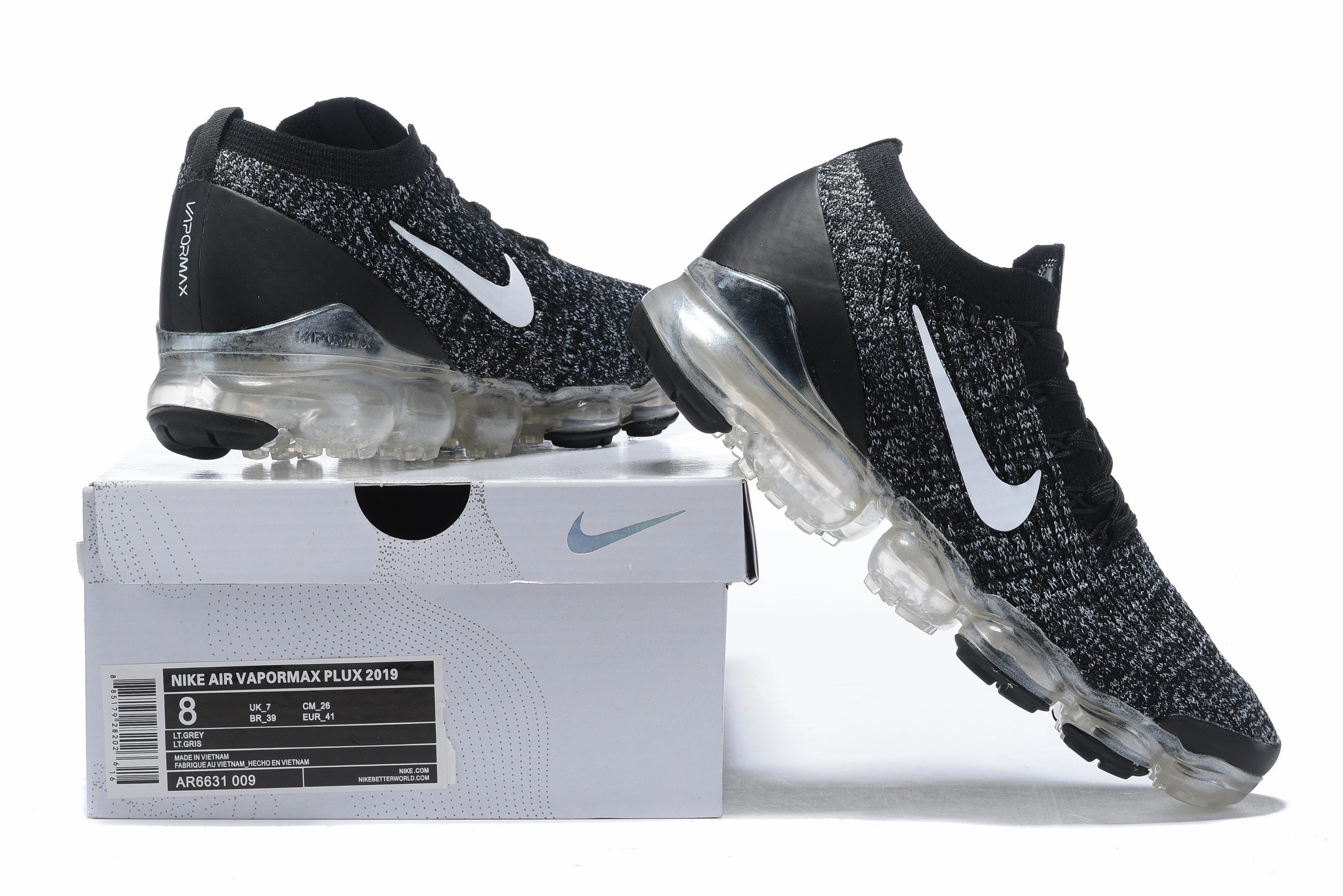 Tmnt Nike Shoes Nike Air Vapormax Flyknit 3 &quot;Oreo&quot; Grey Black Shoes Sneakers Men Sale Size US 7, 8, 8.5, 9, 10, 11