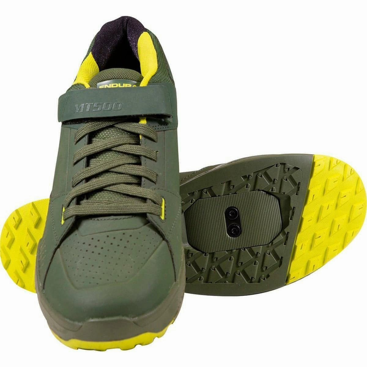 Endura MT500 Burner Clipless Mens MTB Cycling Shoes - Green Trail Running Shoes Toe Protection