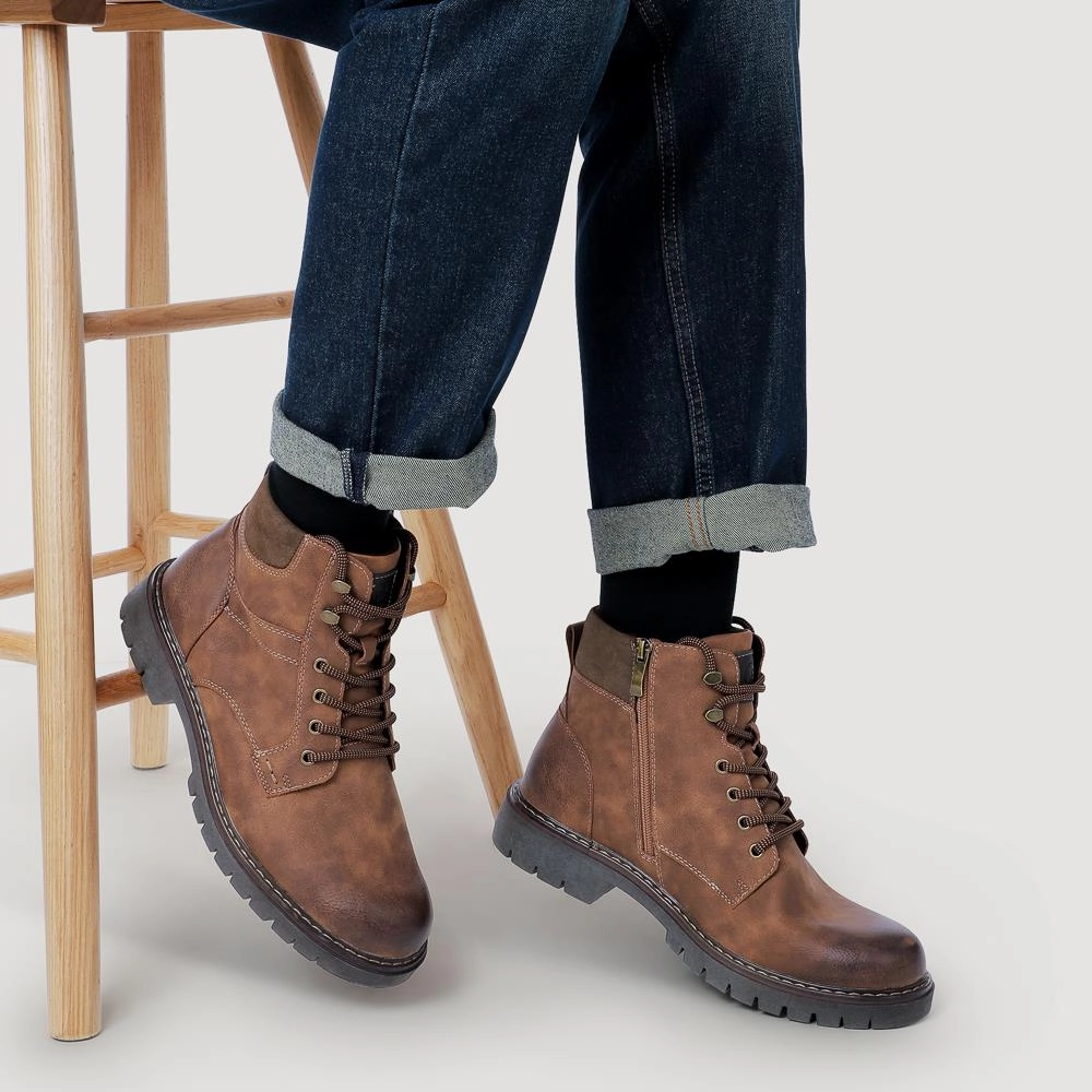 Lace-Up Ankle Boots - GANG42003 / 327 881 - Cognac Hiking Boots For Peru